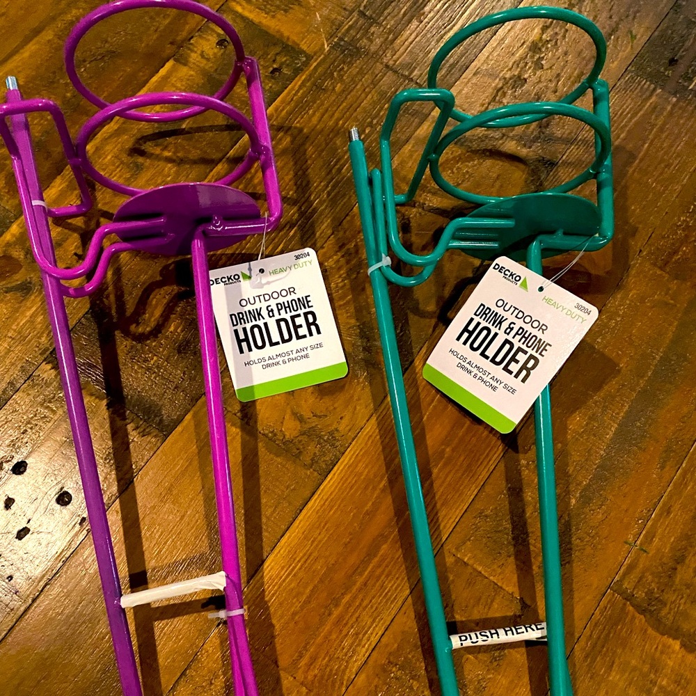 Outdoor Drink & Phone Holder Pair